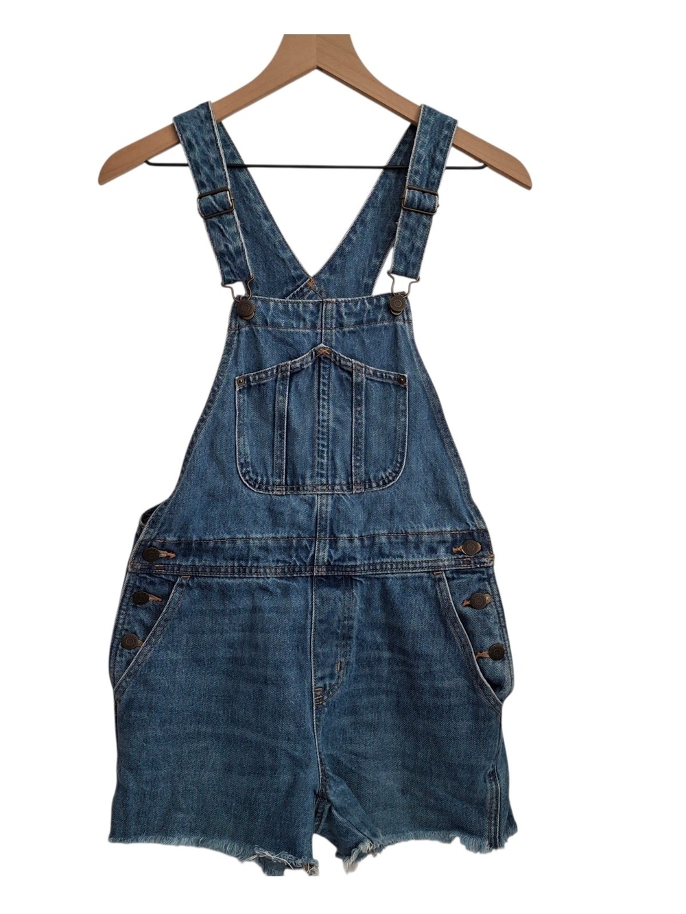 Old Navy Denim Short Raw Hem Overalls - Blue - Size 2 - Y2k, 90's Streetwear